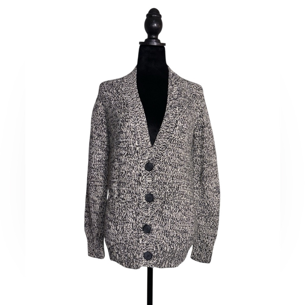 H&M Women’s Black and White Knit Cardigan Size X-Small